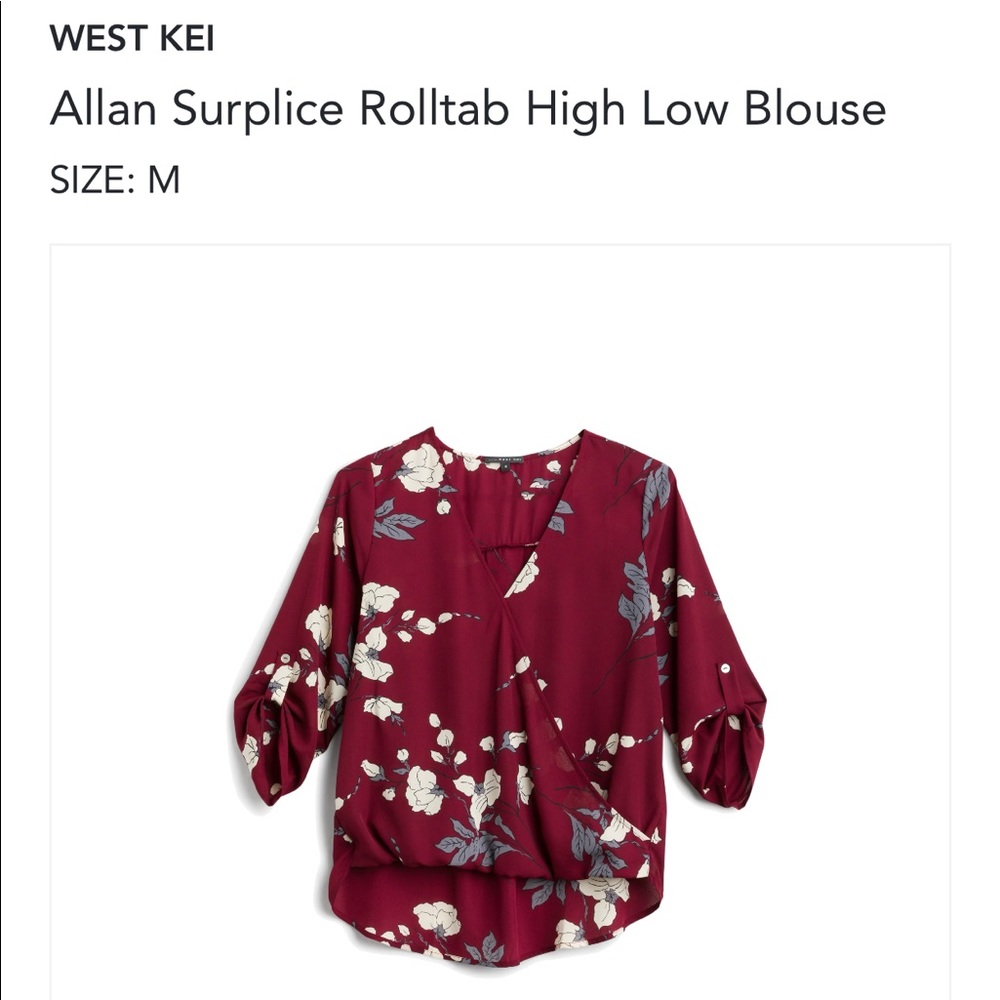Maroon Floral high low Blouse